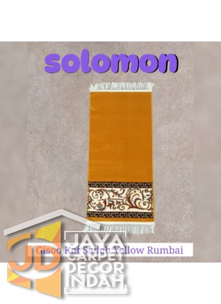 Sajadah Imam  Solomon  motif Gisoo Kaf Sadeh Yellow Rumbai ukuran 60 x 120 cm & 60 x 150 cm